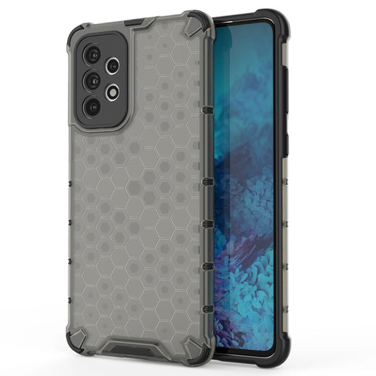 Honeycomb case armored cover with a gel frame for Samsung Galaxy A73 black_0