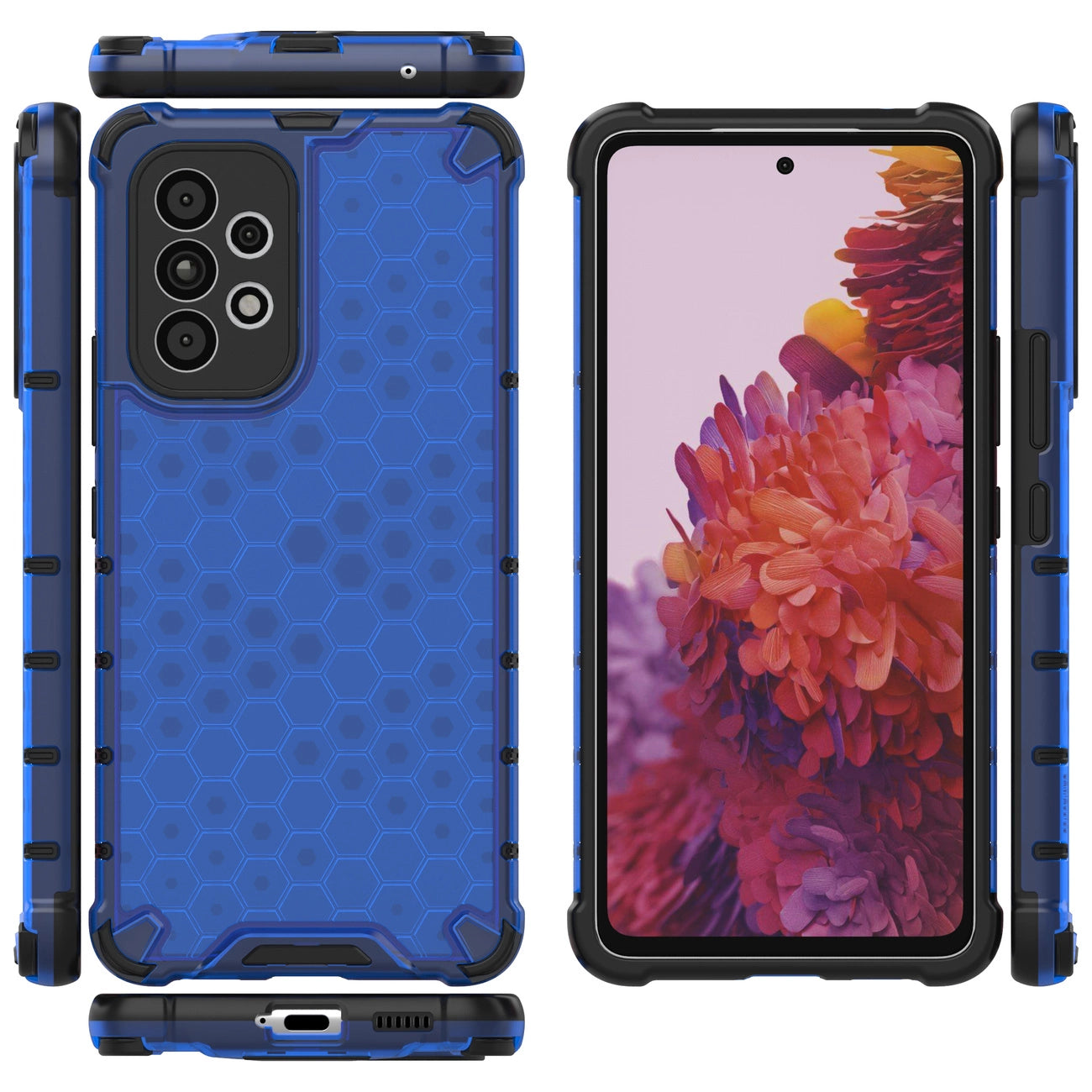 Honeycomb case armored cover with a gel frame for Samsung Galaxy A73 black_20
