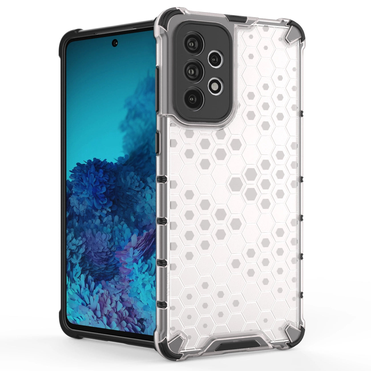 Honeycomb case armored cover with a gel frame for Samsung Galaxy A73 black_1
