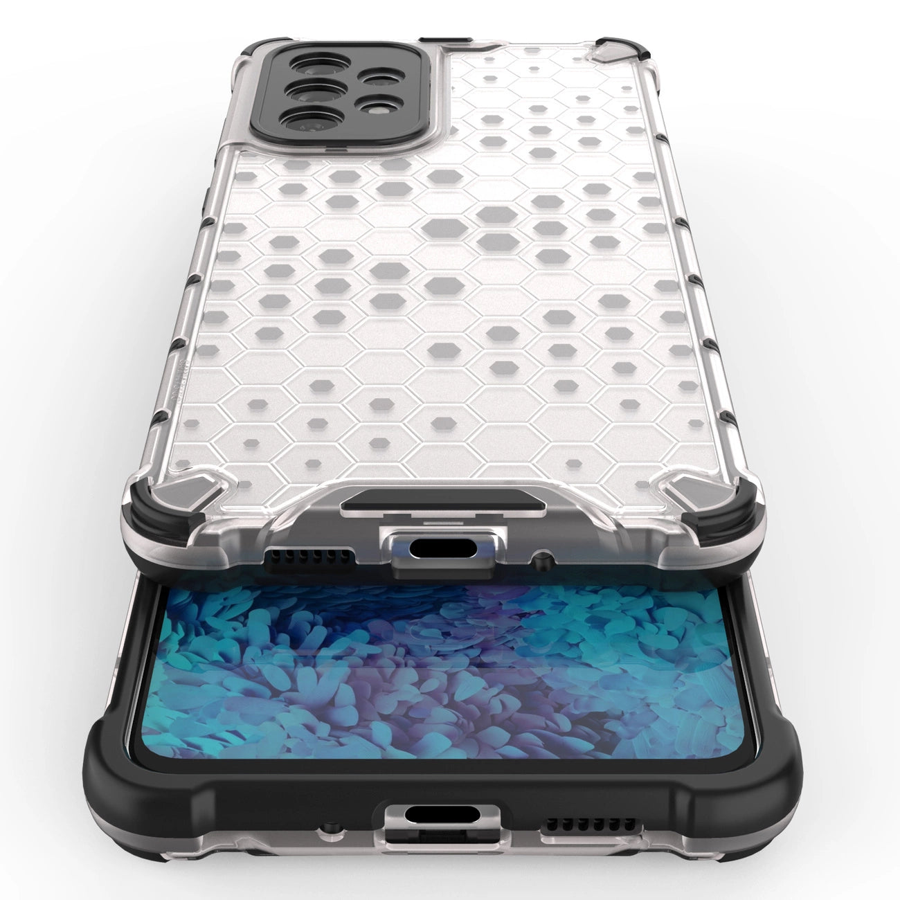 Honeycomb case armored cover with a gel frame for Samsung Galaxy A73 black_8