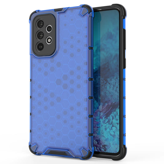 Honeycomb case armored cover with a gel frame for Samsung Galaxy A73 blue_0