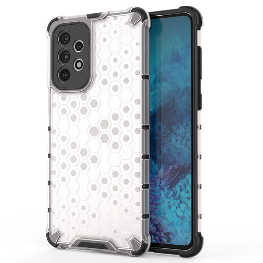 Honeycomb case armored cover with a gel frame for Samsung Galaxy A73 transparent_0