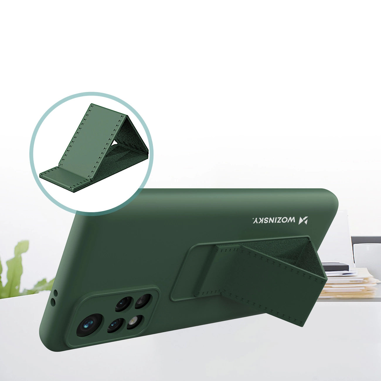 Wozinsky Kickstand Case Silicone Stand Cover for Xiaomi Redmi Note 11S / Note 11 black_4