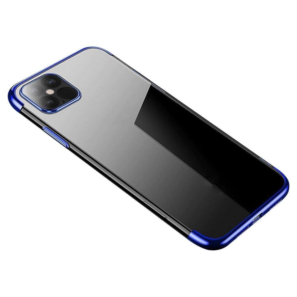 Clear Color case Gel TPU cover with a metallic frame for Xiaomi Redmi Note 11S / Note 11 blue_0