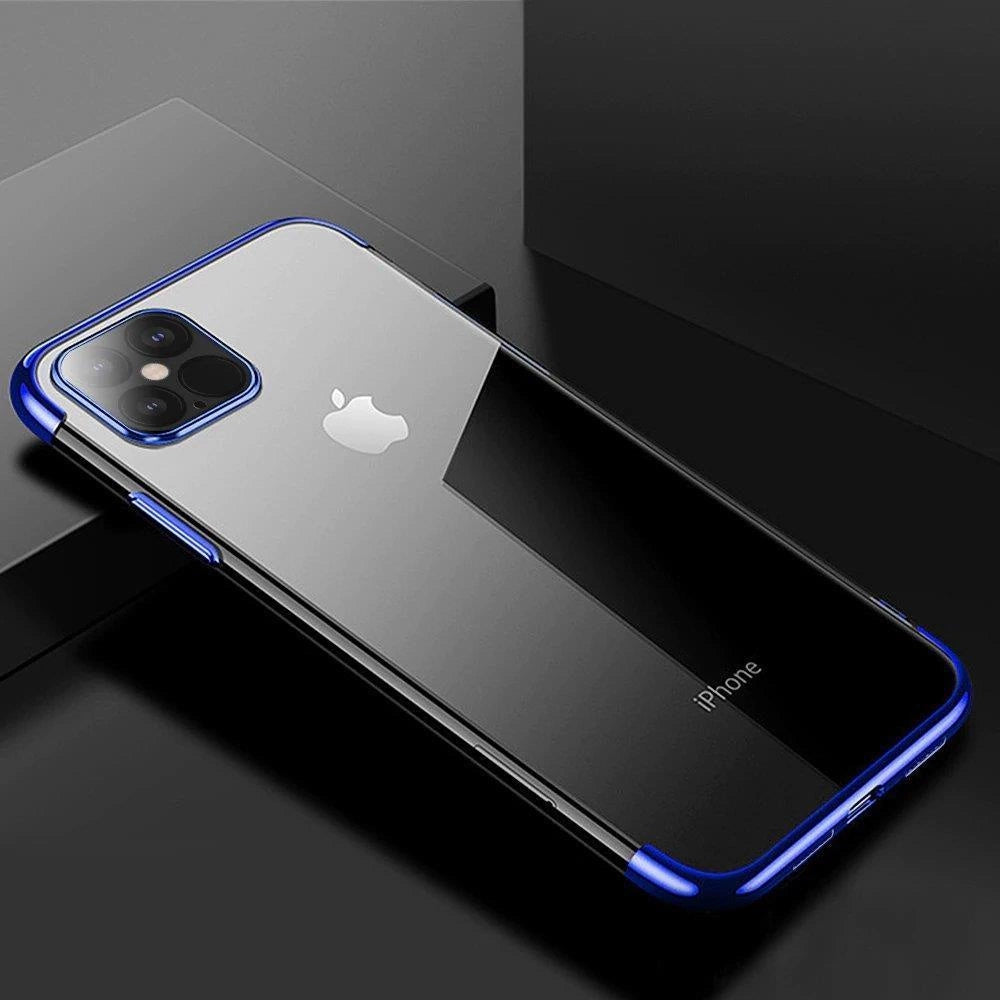Clear Color case Gel TPU cover with a metallic frame for Xiaomi Redmi Note 11S / Note 11 blue_8