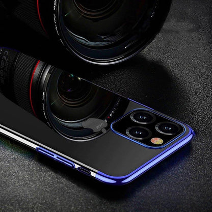 Clear Color case Gel TPU cover with a metallic frame for Xiaomi Redmi Note 11S / Note 11 red_1