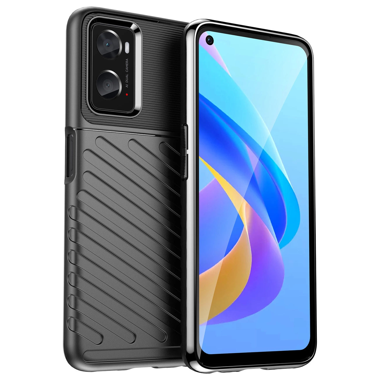 Thunder Case flexible armored cover for Oppo A76 / Oppo A36 / Realme 9i black_0