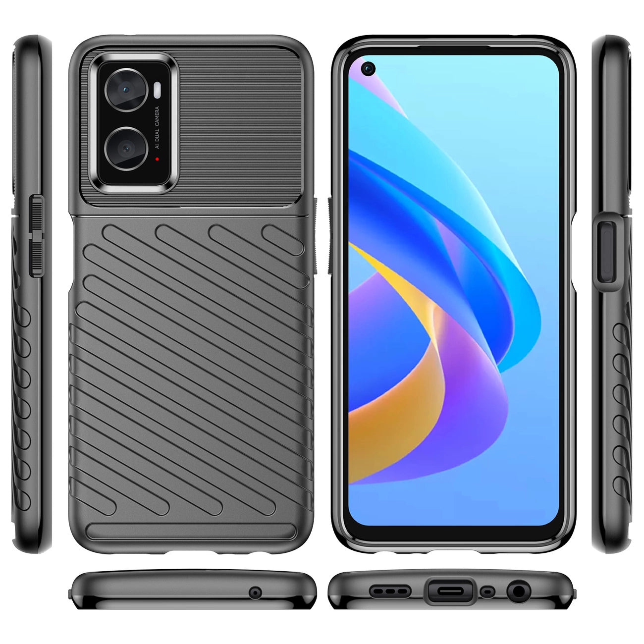 Thunder Case flexible armored cover for Oppo A76 / Oppo A36 / Realme 9i black_6