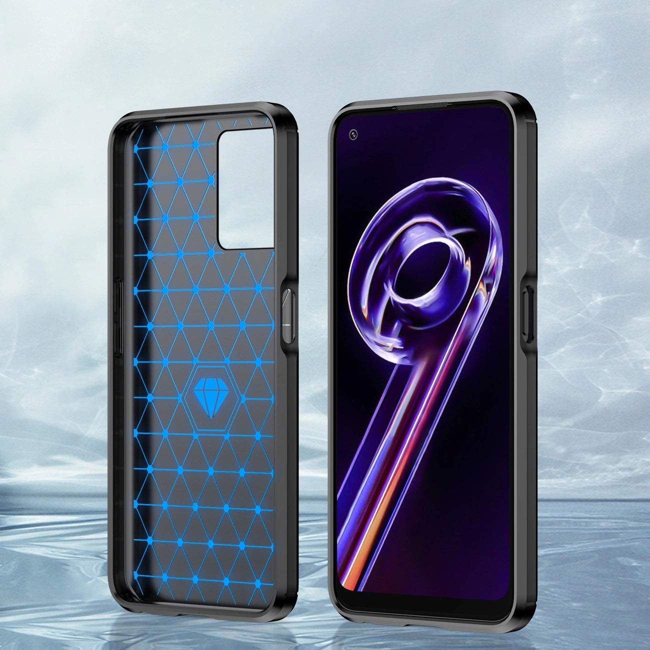 Carbon Case Flexible Cover Realme 9 Pro black_3