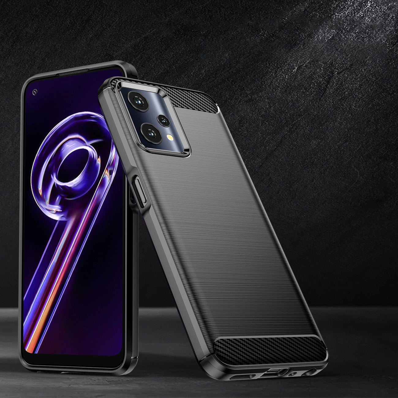 Carbon Case Flexible Cover Realme 9 Pro black_4