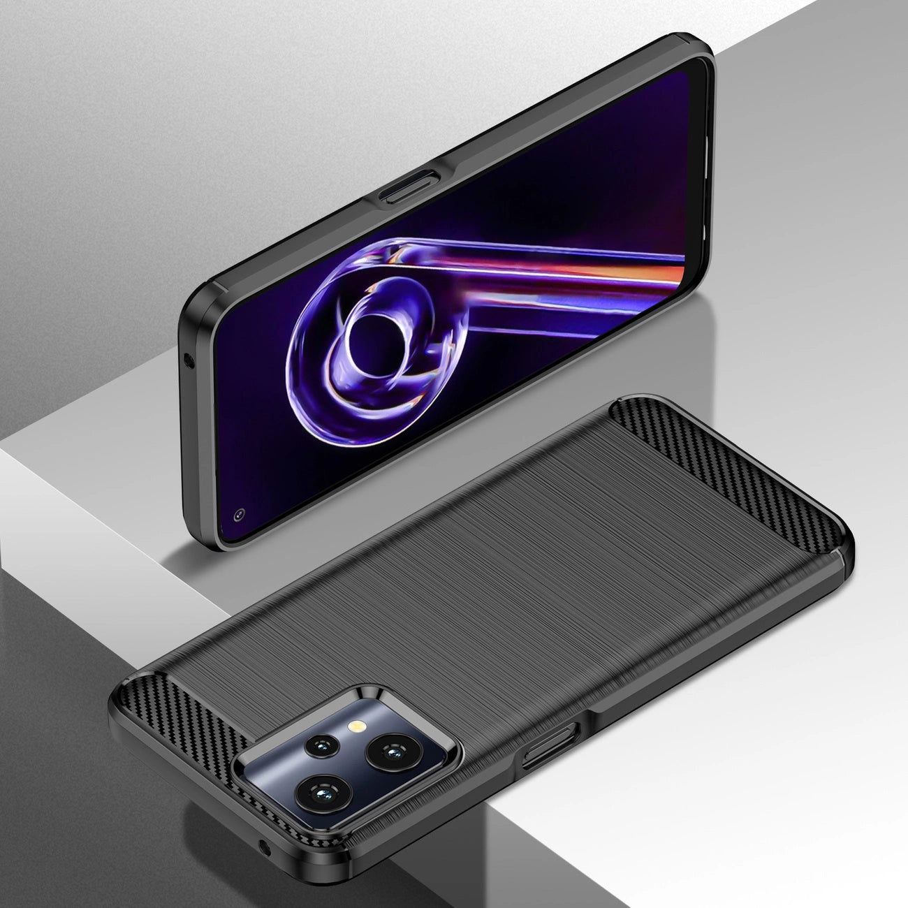 Carbon Case Flexible Cover Realme 9 Pro black_5
