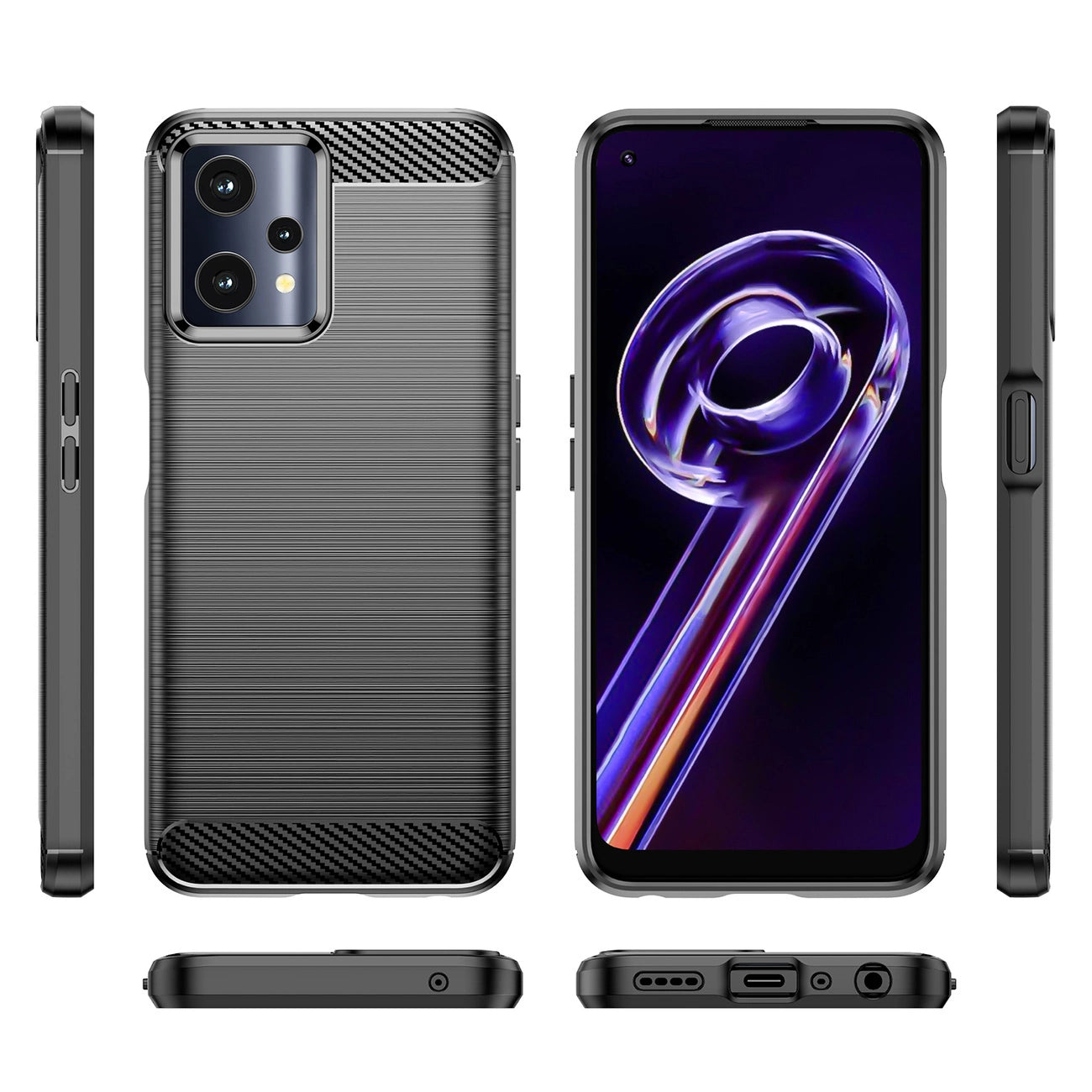 Carbon Case Flexible Cover Realme 9 Pro black_6