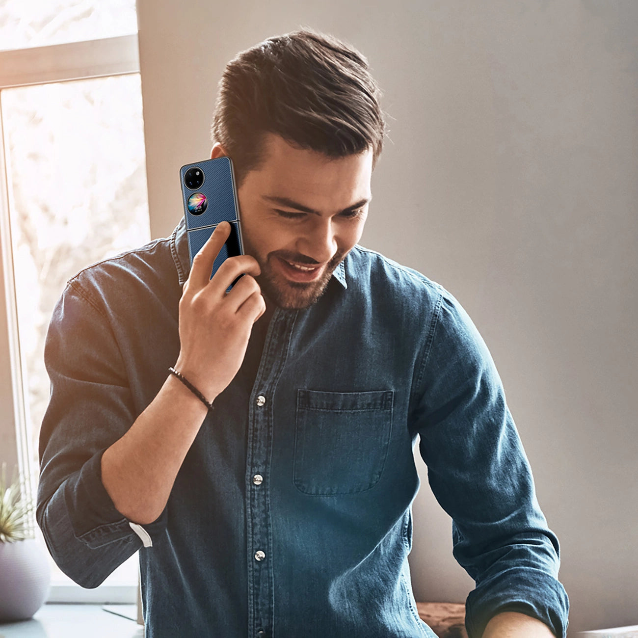 Dux Ducis Fino case is made of nylon material Huawei P50 Pocket blue_12