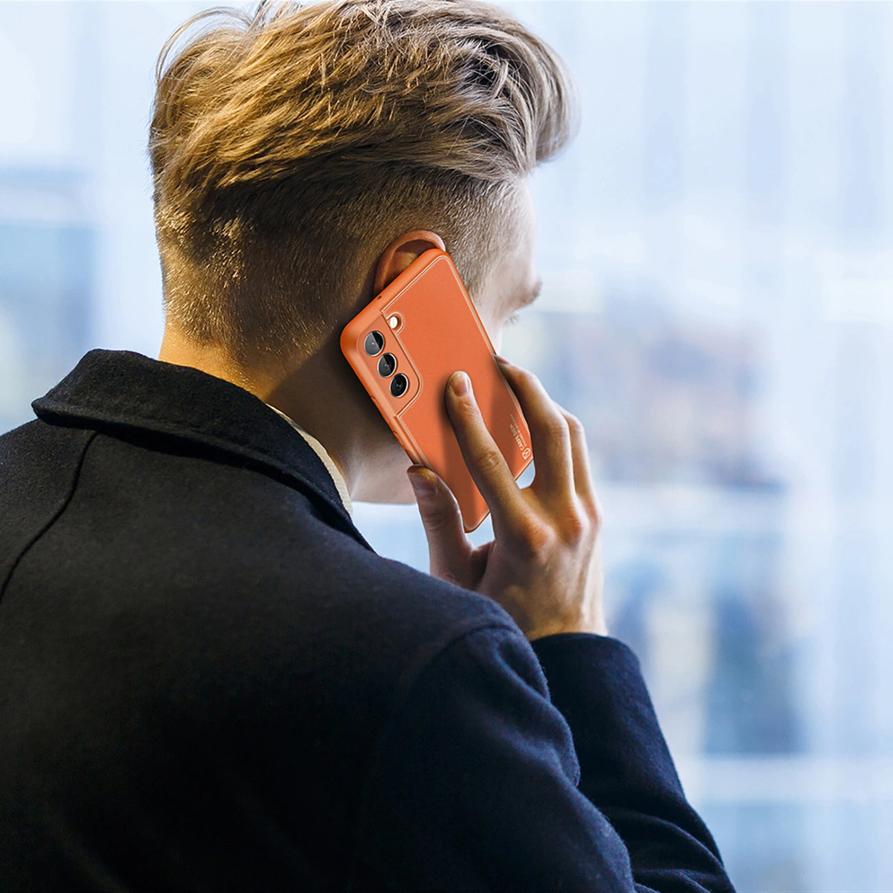 Dux Ducis Yolo elegant cover made of ecological leather for Samsung Galaxy S22 + (S22 Plus) orange_13