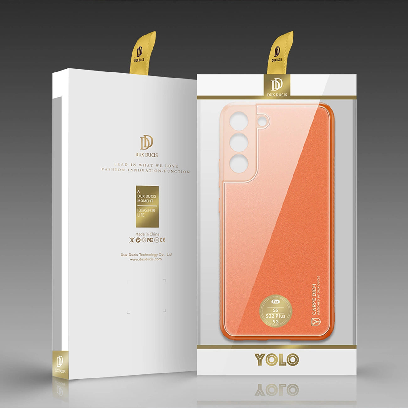 Dux Ducis Yolo elegant cover made of ecological leather for Samsung Galaxy S22 + (S22 Plus) orange_4
