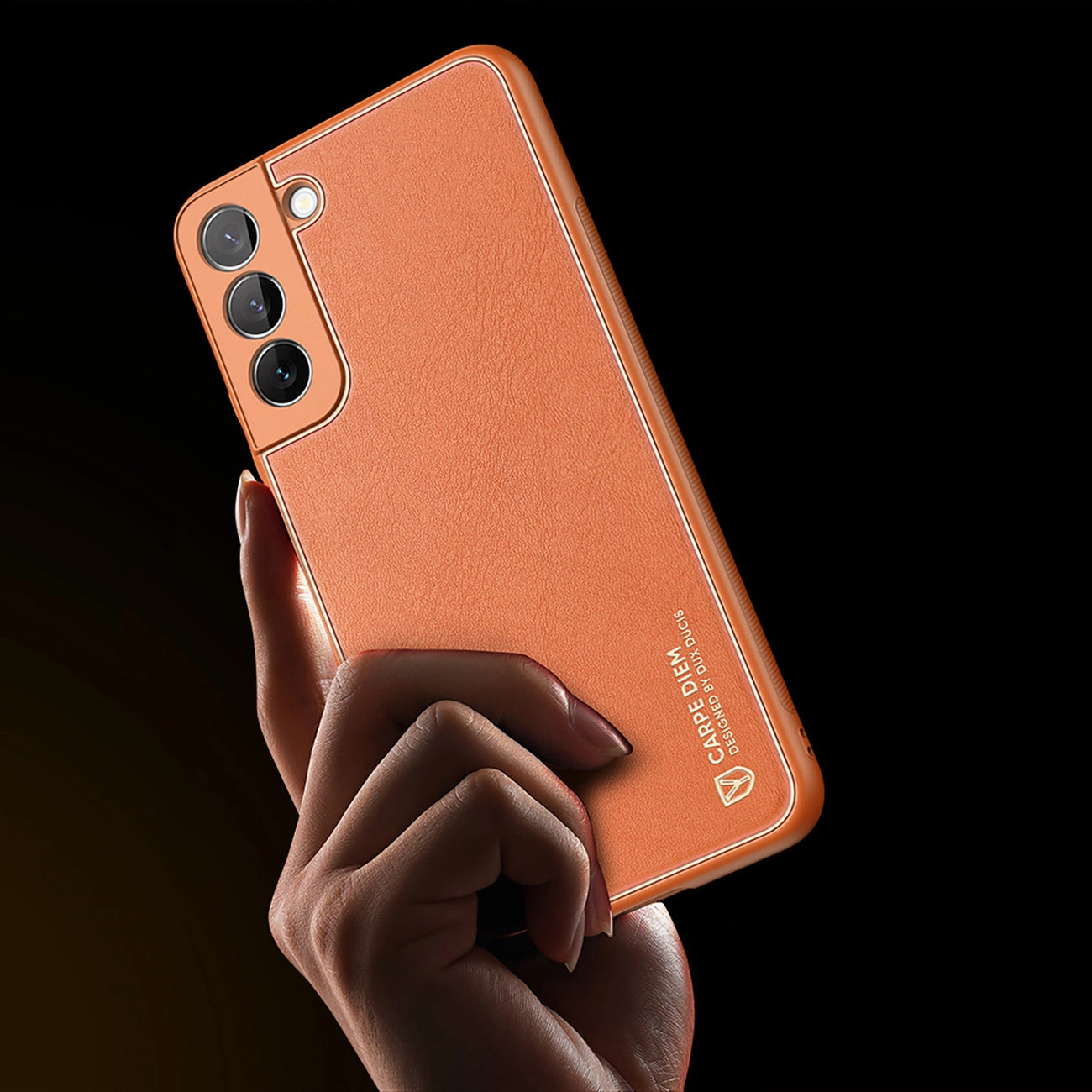 Dux Ducis Yolo elegant cover made of ecological leather for Samsung Galaxy S22 + (S22 Plus) orange_8