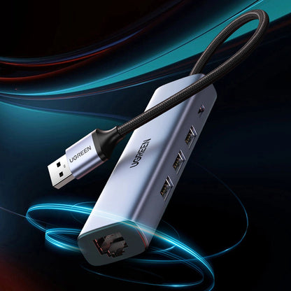 Ugreen multifunctional adapter HUB USB 3.0 - 3 x USB / Ethernet RJ-45 / USB Type C PD gray (CM475)_14