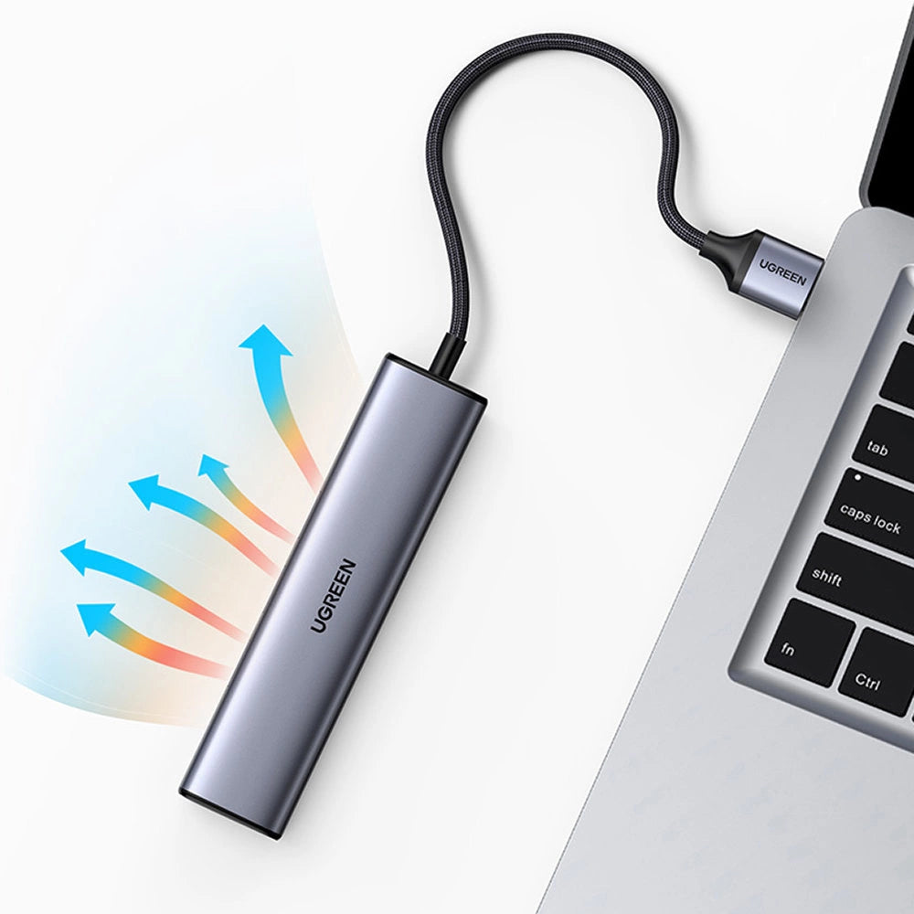 Ugreen multifunctional adapter HUB USB 3.0 - 3 x USB / Ethernet RJ-45 / USB Type C PD gray (CM475)_2