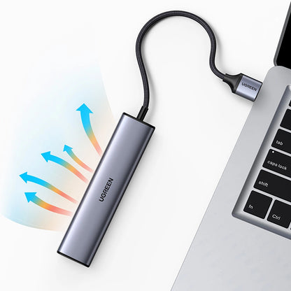 Ugreen multifunctional adapter HUB USB 3.0 - 3 x USB / Ethernet RJ-45 / USB Type C PD gray (CM475)_2