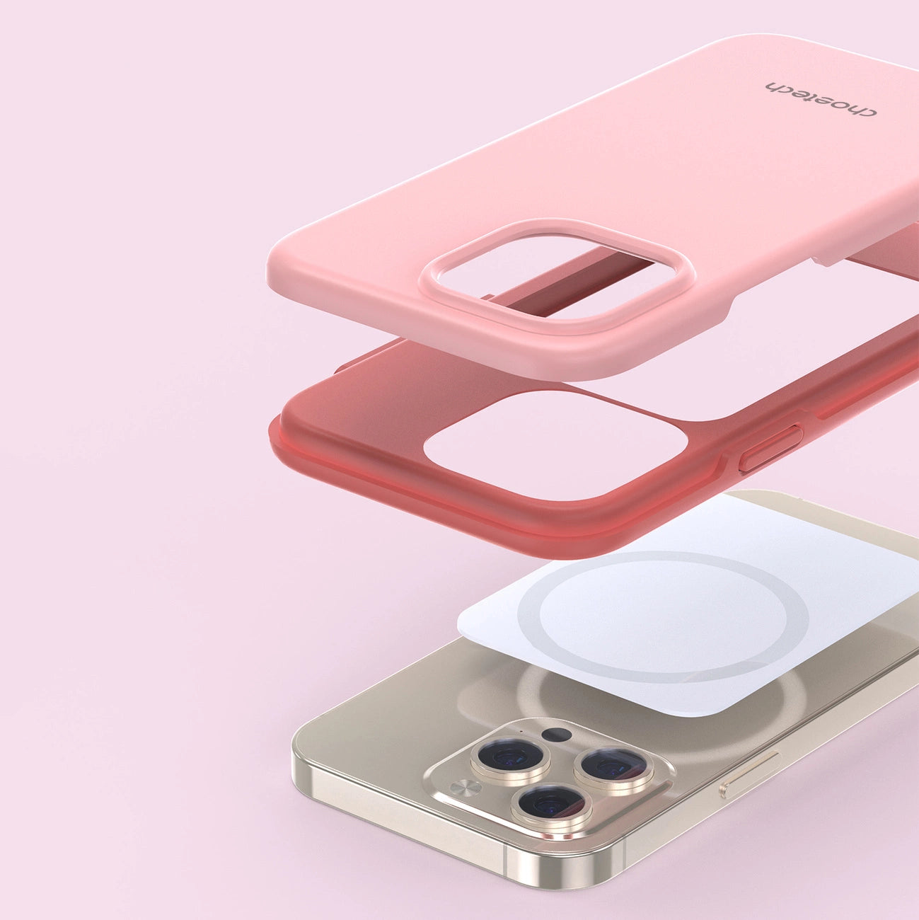 Choetech MFM Anti-drop case Made For MagSafe for iPhone 13 Pro Max pink (PC0114-MFM-PK)_1