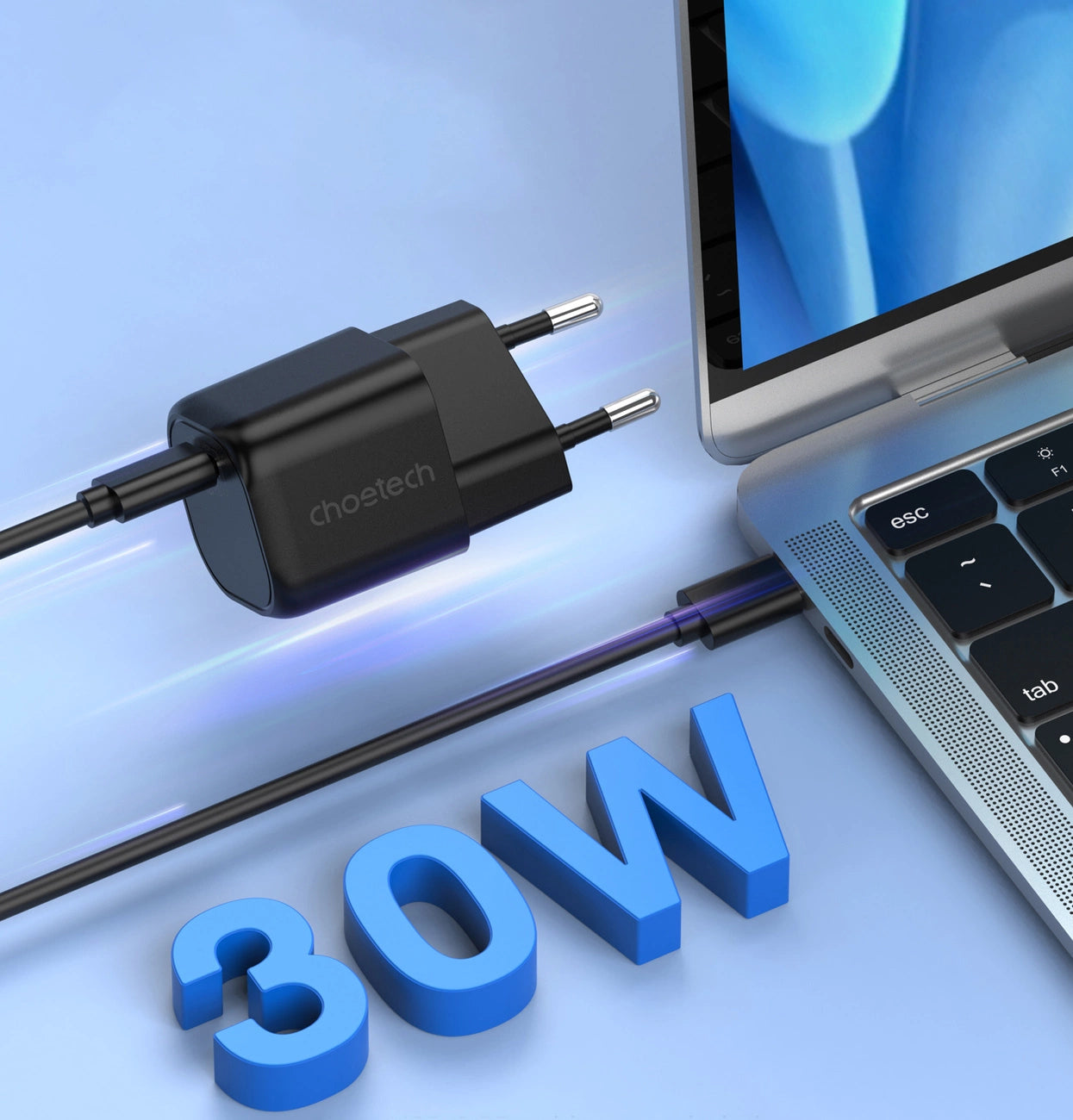 Choetech GaN USB charger Type C PD 30W black (PD5007)_1