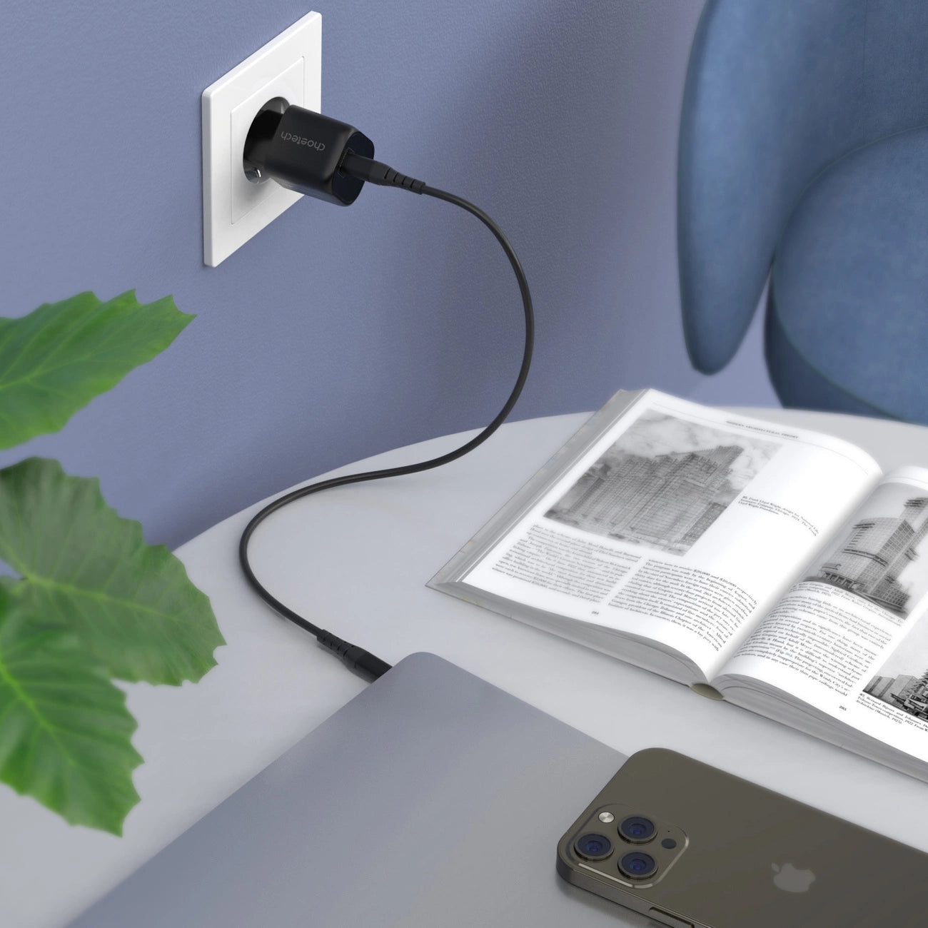 Choetech GaN USB charger Type C PD 30W black (PD5007)_5