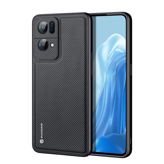 Dux Ducis Fino case cover covered with nylon material Oppo Reno7 Pro 5G black_0