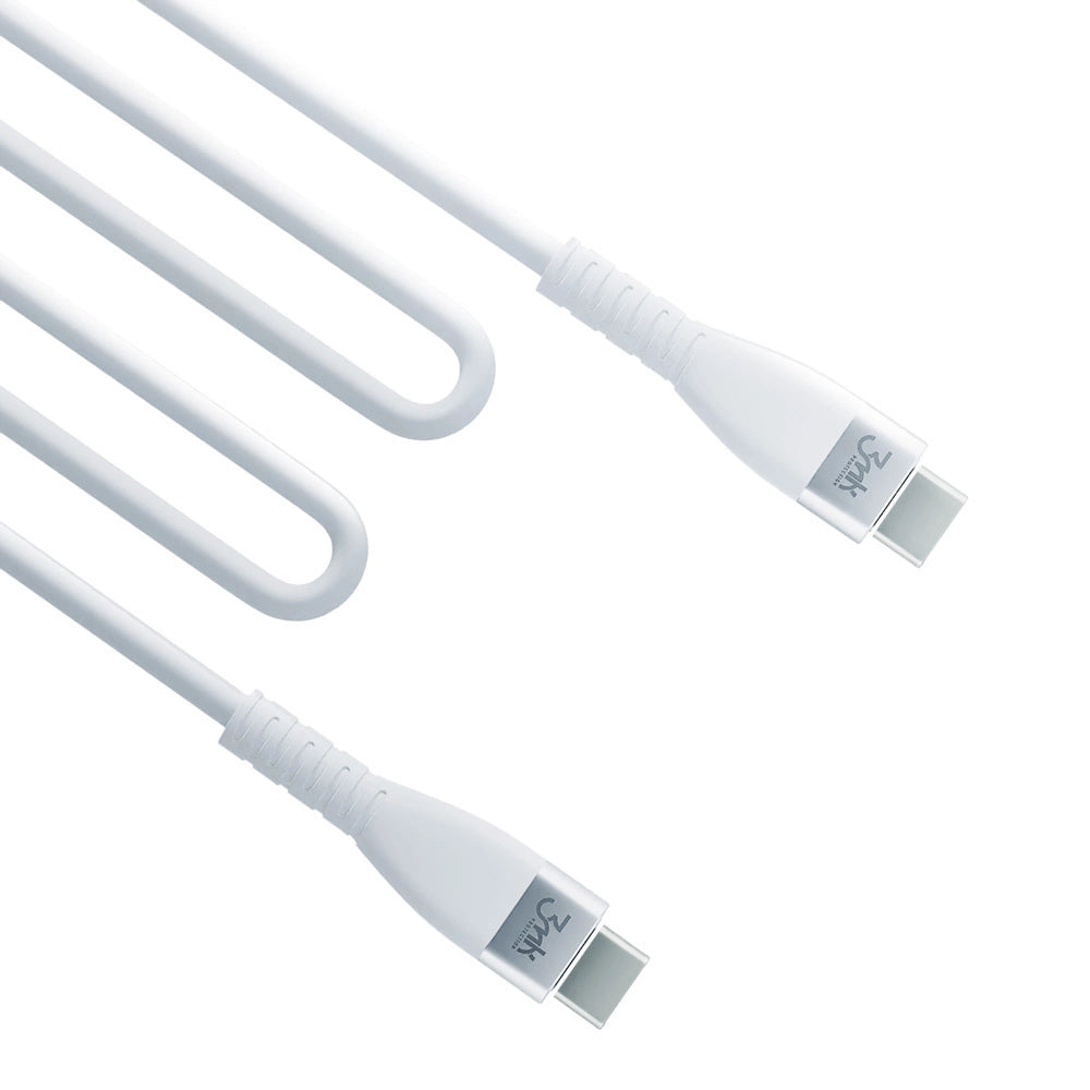 3MK HyperSilicone Cable USB-C / USB-C white cable 1m 60W 3A_3