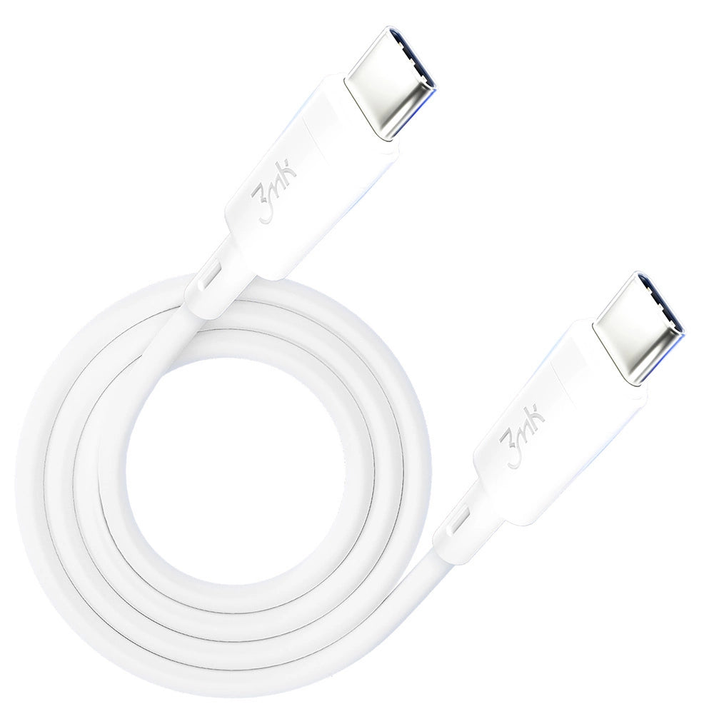 3MK HyperSilicone Cable USB-C / USB-C white cable 1m 60W 3A_5