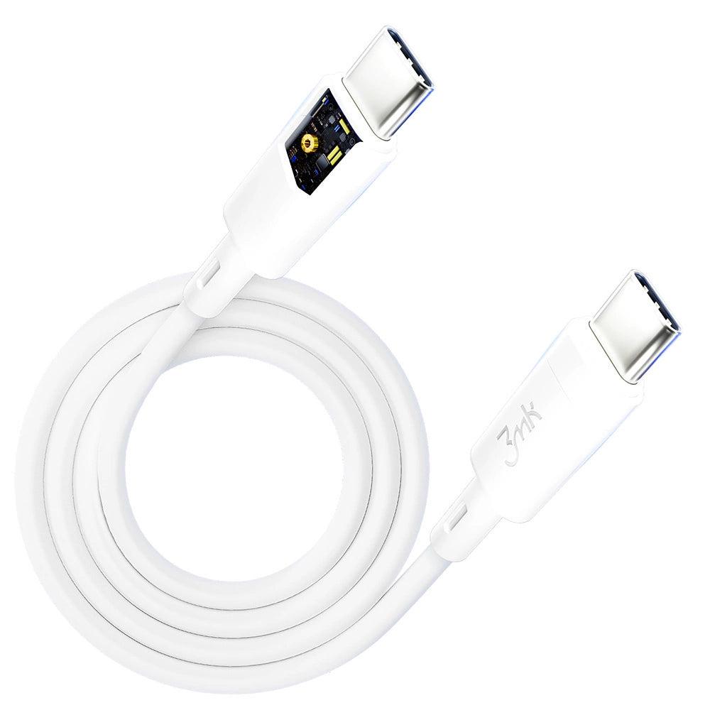3MK HyperSilicone Cable USB-C / USB-C white cable 1m 60W 3A_6