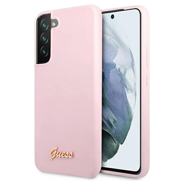 Guess GUHCS22MLSLMGLA S22+ S906 lavender/lavender hardcase Silicone Script Metal Logo_0
