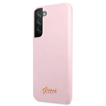 Guess GUHCS22MLSLMGLA S22+ S906 lavender/lavender hardcase Silicone Script Metal Logo_1