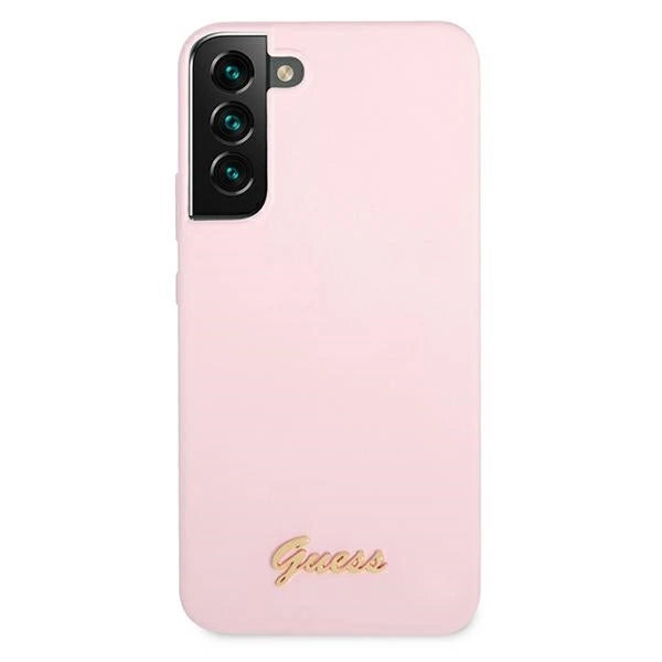 Guess GUHCS22MLSLMGLA S22+ S906 lavender/lavender hardcase Silicone Script Metal Logo_2