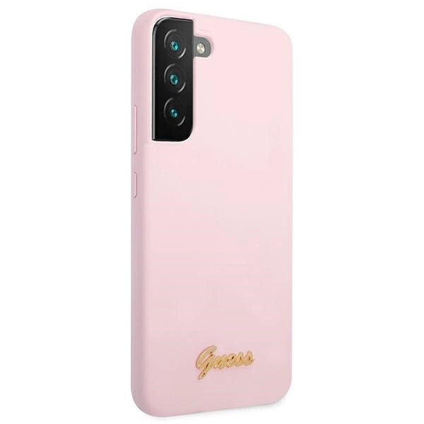Guess GUHCS22MLSLMGLA S22+ S906 lavender/lavender hardcase Silicone Script Metal Logo_3