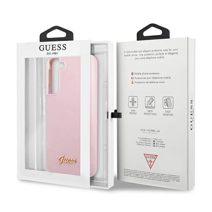Guess GUHCS22MLSLMGLA S22+ S906 lavender/lavender hardcase Silicone Script Metal Logo_7