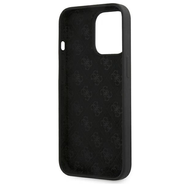 Guess GUHMP13LLSLMGBK iPhone 13 Pro / 13 6.1" black/black hardcase Silicone Script Gold Logo MagSafe_6