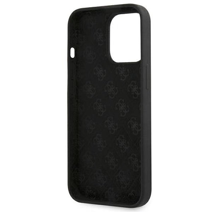 Guess GUHMP13XLSLMGBK iPhone 13 Pro Max 6.7" black/black hardcase Silicone Script Gold Logo MagSafe_6