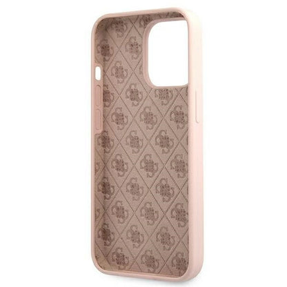 Guess GUHMP13XLSLMGLP iPhone 13 Pro Max 6.7" light pink/light pink hardcase Silicone Script Gold Logo Magsafe_6