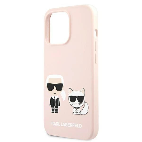 Karl Lagerfeld KLHMP13LSSKCI iPhone 13 Pro  / 13 6,1" hardcase jasnoróżowy/light pink Silicone Ikonik Karl & Choupette Magsafe_5