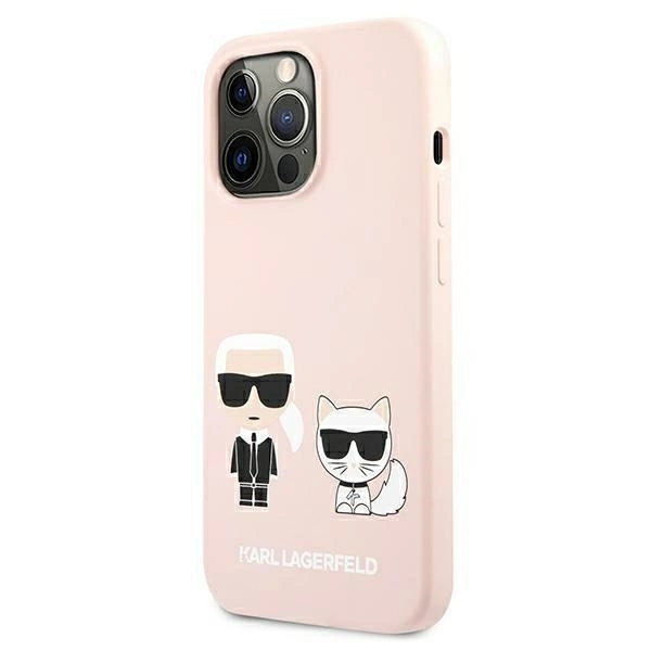 Karl Lagerfeld KLHMP13XSSKCI iPhone 13 Pro Max 6,7" hardcase jasnoróżowy/light pink Silicone Ikonik Karl & Choupette Magsafe_2
