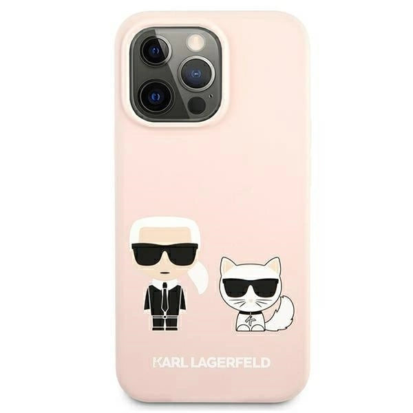Karl Lagerfeld KLHMP13XSSKCI iPhone 13 Pro Max 6,7" hardcase jasnoróżowy/light pink Silicone Ikonik Karl & Choupette Magsafe_3