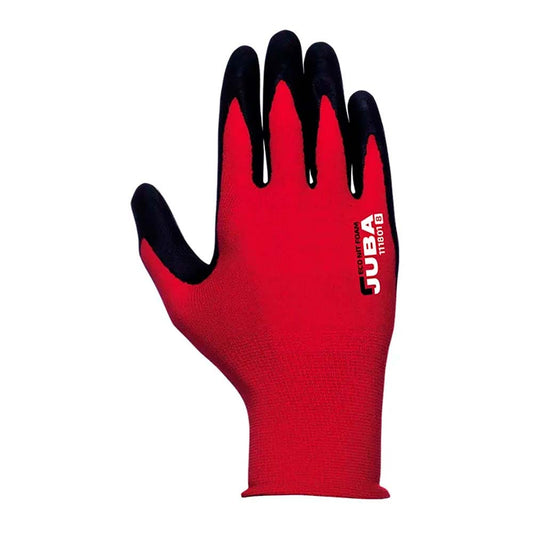 Luva nylon / lycra com palma nitrilo microfoam, econit foam, vermelha e preta t-9 l_0