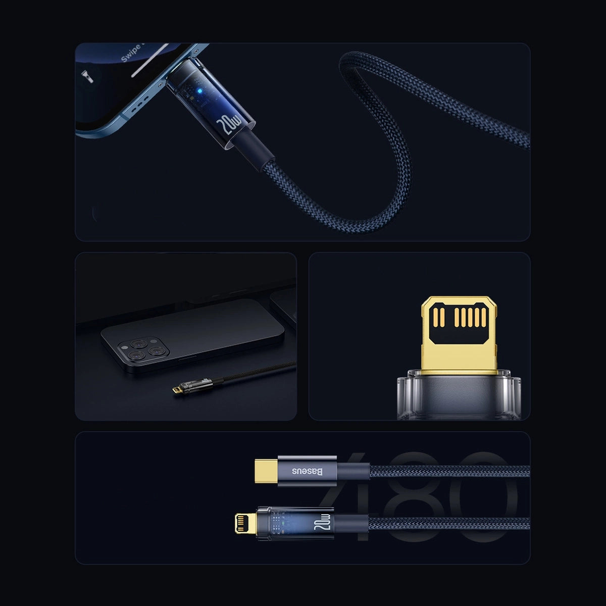 Baseus CATS000003 Lightning - USB-C cable 20W 480Mb/s 1m - blue_11