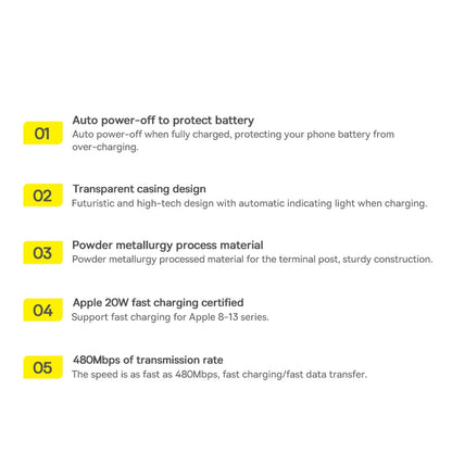 Baseus CATS000003 Lightning - USB-C cable 20W 480Mb/s 1m - blue_22