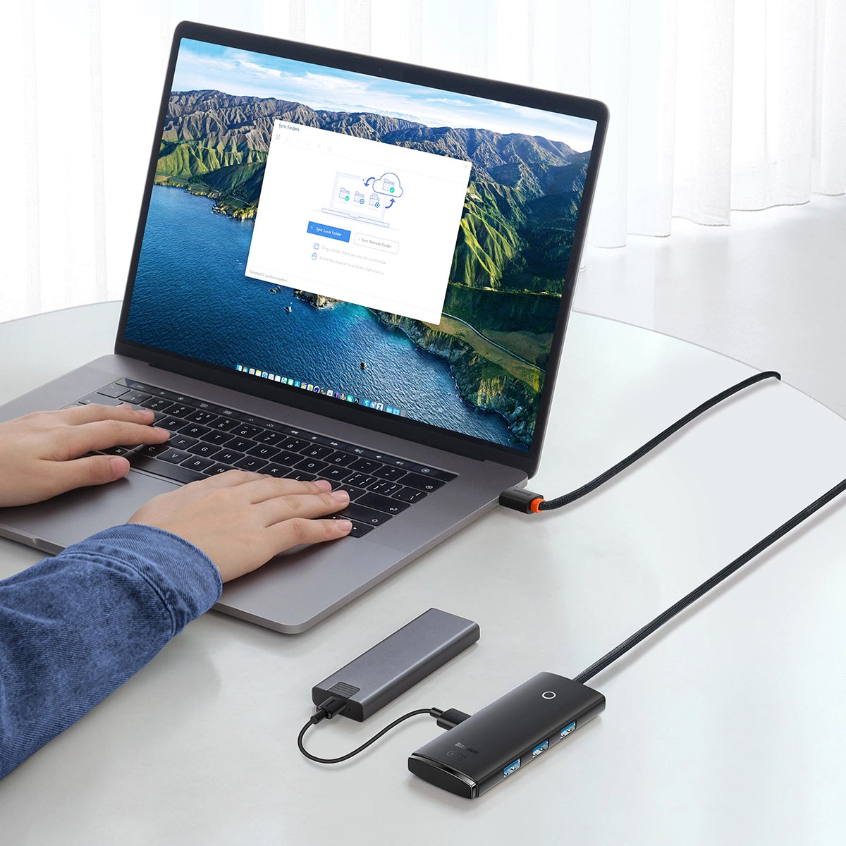 Baseus Lite Series HUB 4-Port (USB-A to 4xUSB-A 3.0) 2m black (WKQX030201)_8