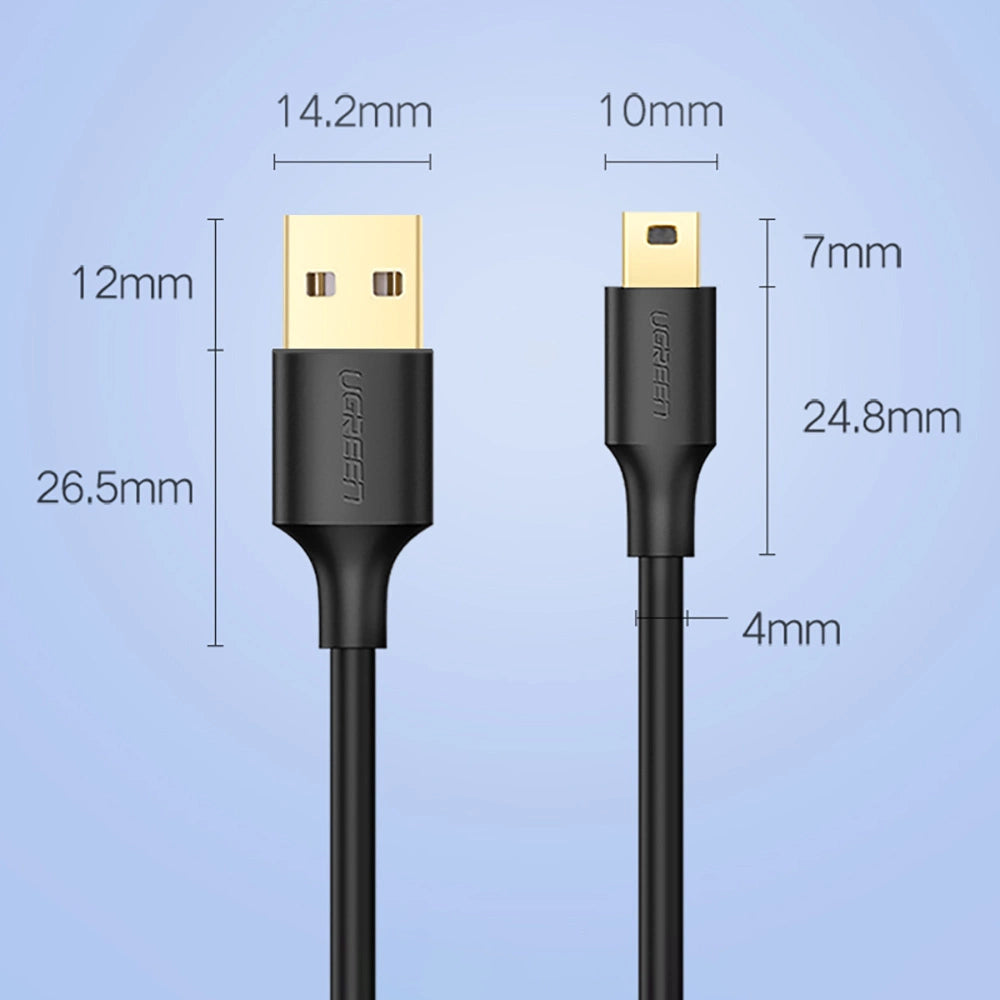 Ugreen 5 pin gold-plated USB cable - mini USB 0.25m black (US132)_15