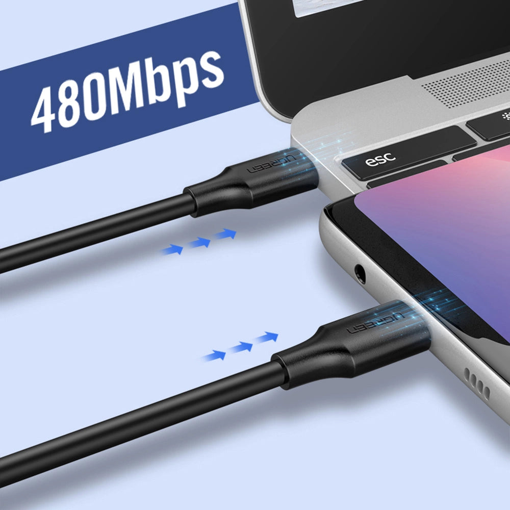 Ugreen US286 USB-C - USB-C PD QC 3A 480Mb/s cable 1.5m - black_6
