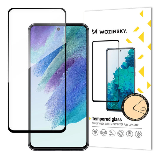 Wozinsky Tempered Glass Full Glue Super Tough Screen Protector Full Coveraged with Frame Case Friendly for Samsung Galaxy S21 FE black_0