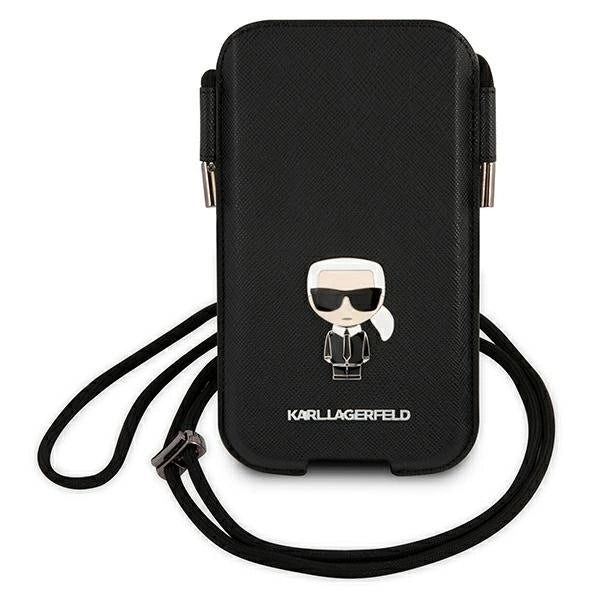 Karl Lagerfeld Torebka KLHCP12LOPHKMK 6,7" czarny/black hardcase Saffiano Ikonik Karl's_1