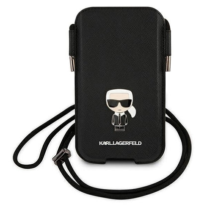 Karl Lagerfeld Torebka KLHCP12LOPHKMK 6,7" czarny/black hardcase Saffiano Ikonik Karl's_1
